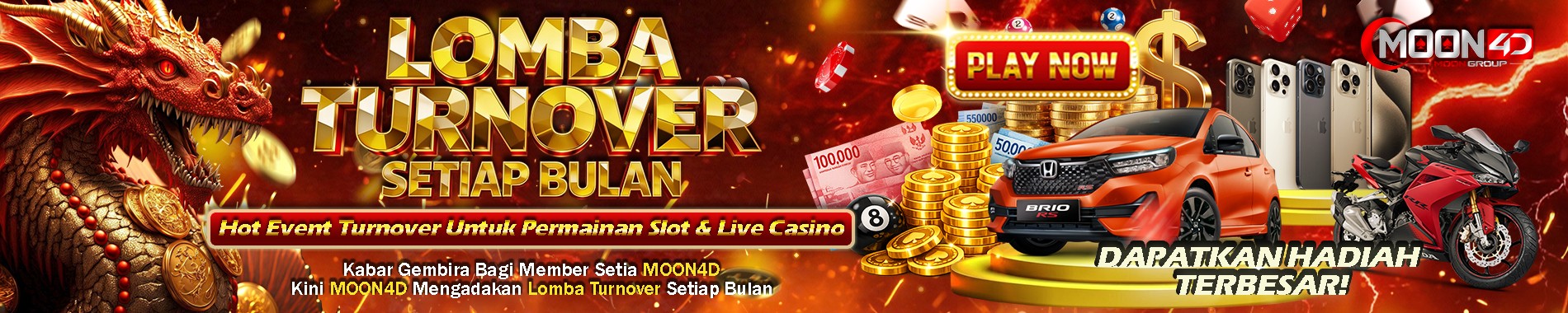 LOMBA TURNOVER SETIAP BULAN MOON4D DIJAMIN CUAN